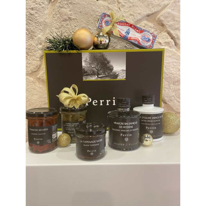 a gift box around Mediterranean citrus