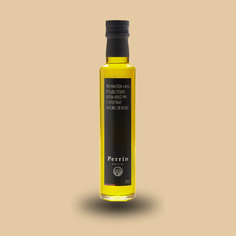 Huile d'olive au basilic - 25cl