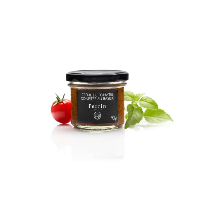 Crème de tomates confites au basilic 