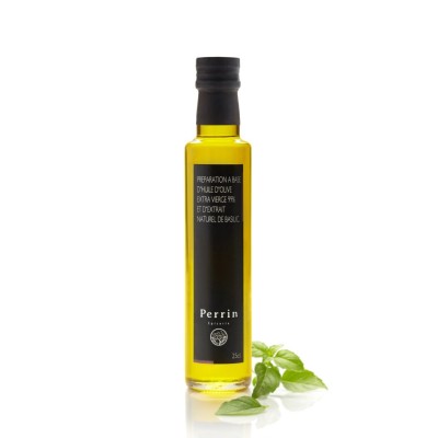 Huile d'olive au basilic 